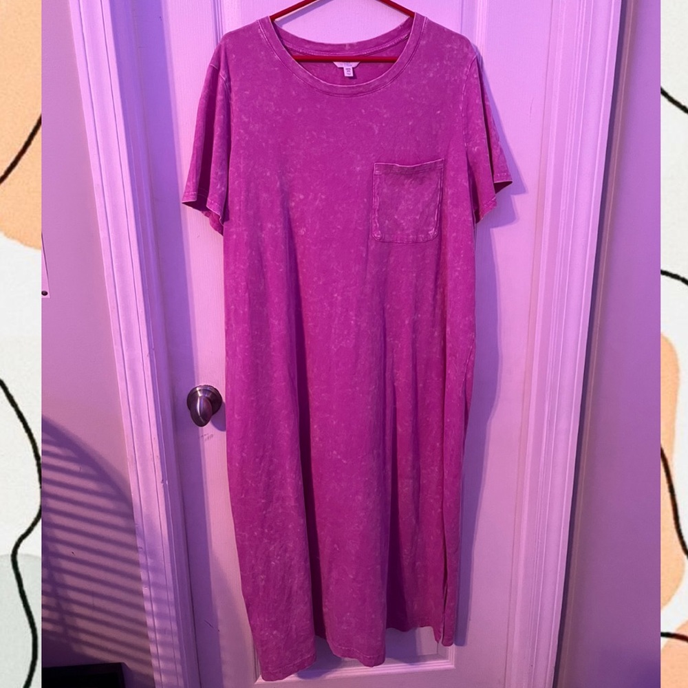 Pink T-shirt dress